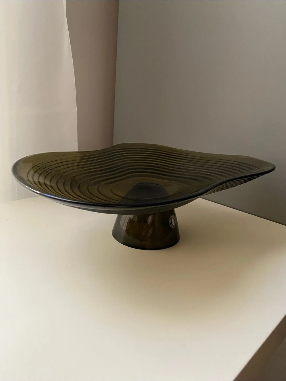 IKEA HÄCKPOPPEL decorative bowl with base brown, 24 cm pedestal bowl